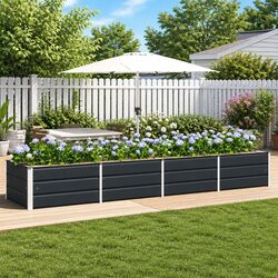 Durable Anthracite Steel Planter for Indoor and Outdoor