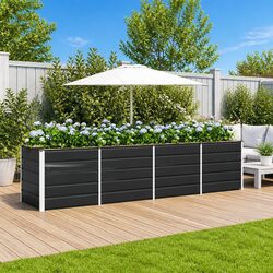 Anthracite Steel Planter 320x80x75cm for Modern Spaces