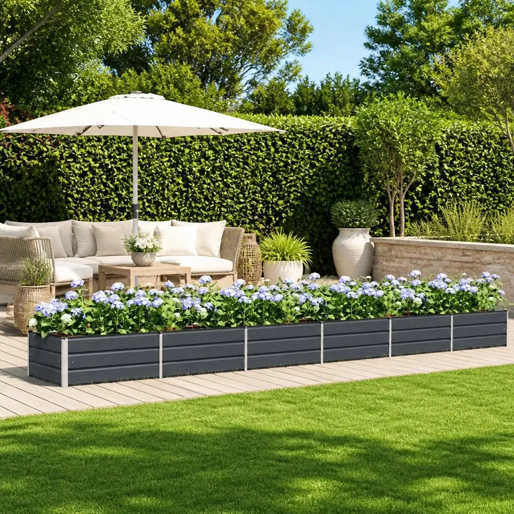 Anthracite Steel Planter 600x80x45cm