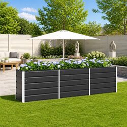 Durable Steel Planter in Anthracite 290 x 50 x 75 cm