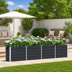 Durable Anthracite Steel Planter for Gardens and Terraces