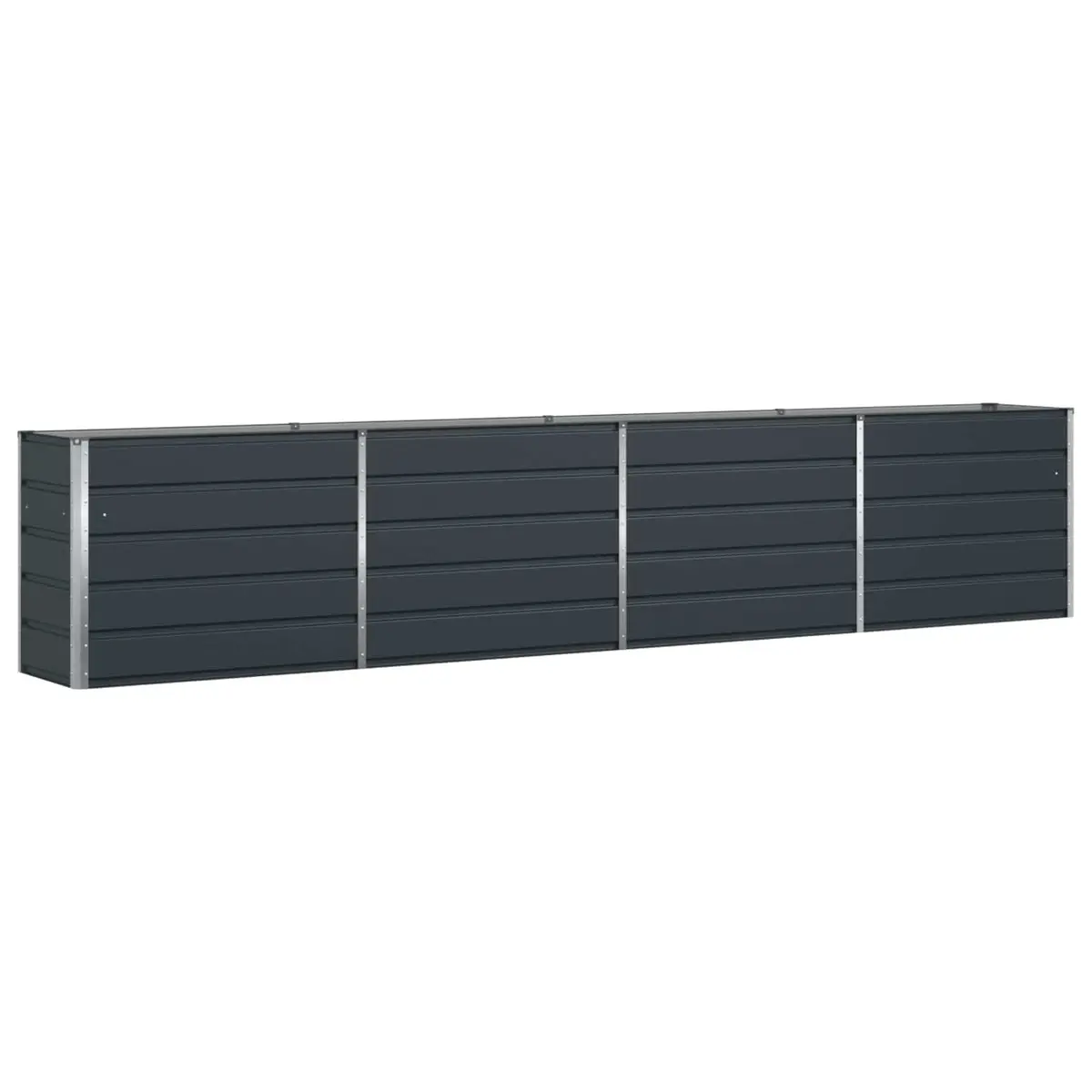 Steel Planter Galvanised Steel 385 x 50 x 75 cm Anthracite