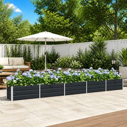 Durable Anthracite Steel Planter for Outdoor Spaces