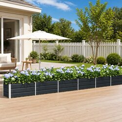 Durable Galvanised Steel Planter in Anthracite 580 x 50 x 45 cm