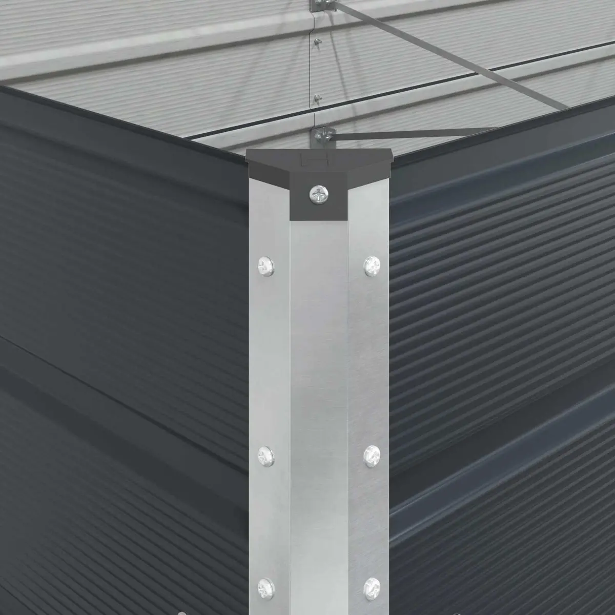 Steel Planter Galvanised 195 x 100 x 45 cm Anthracite