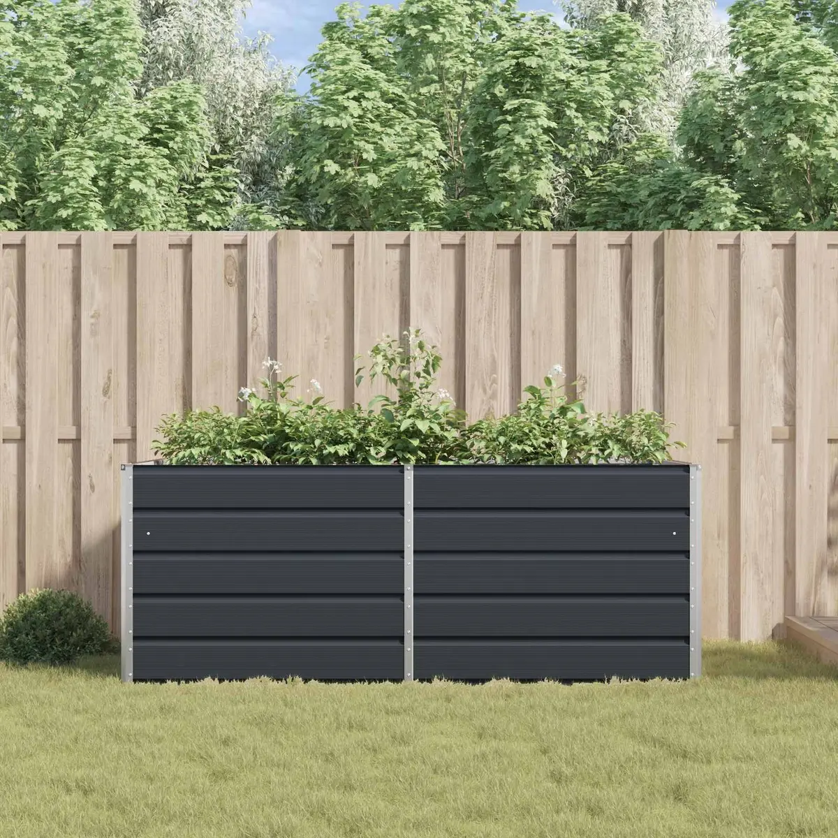 Anthracite Steel Planter for Outdoor Gardens
