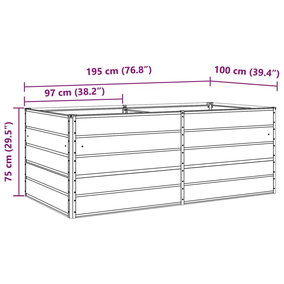 Anthracite Steel Planter for Outdoor Gardens