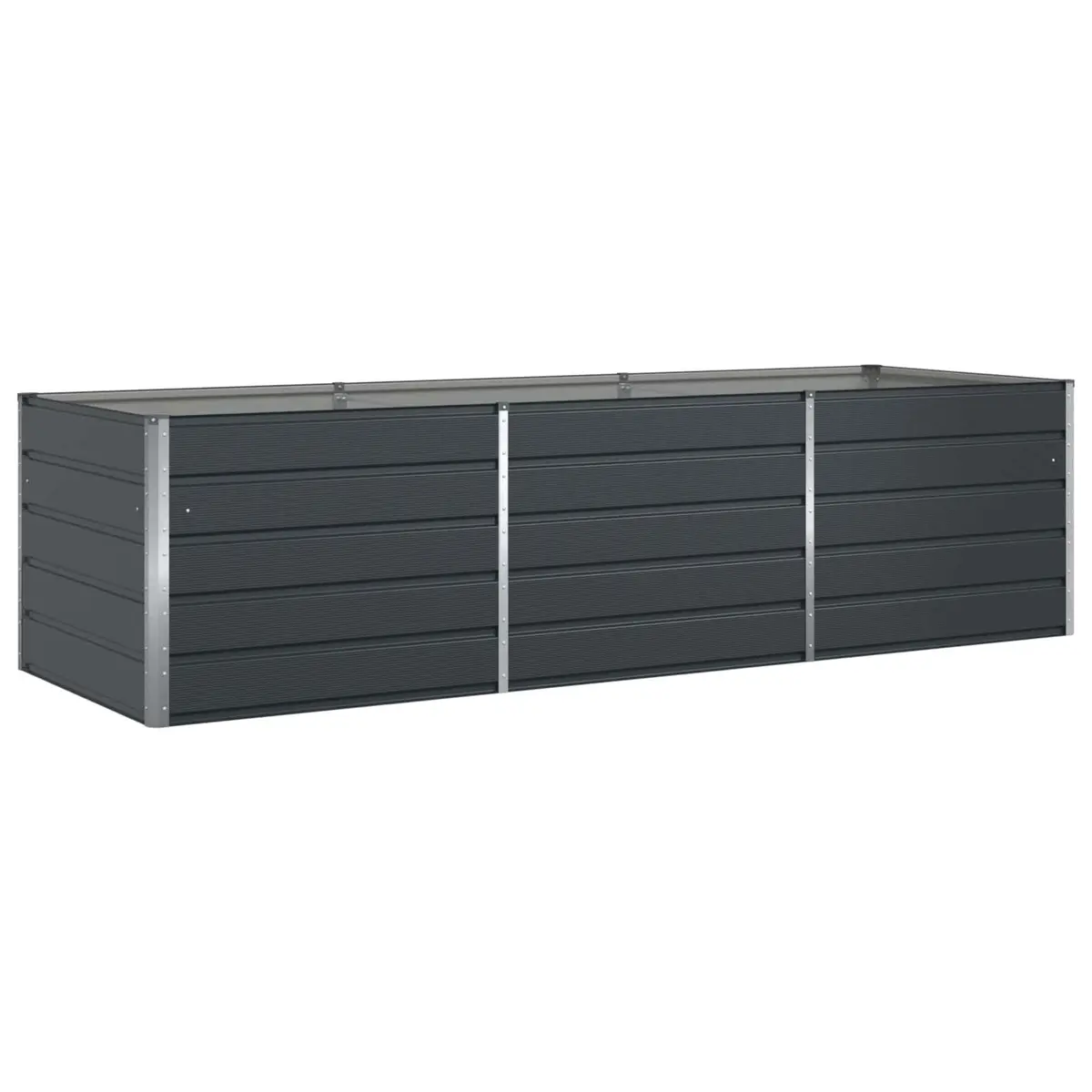 Anthracite Steel Planter 290 x 100 x 75 cm