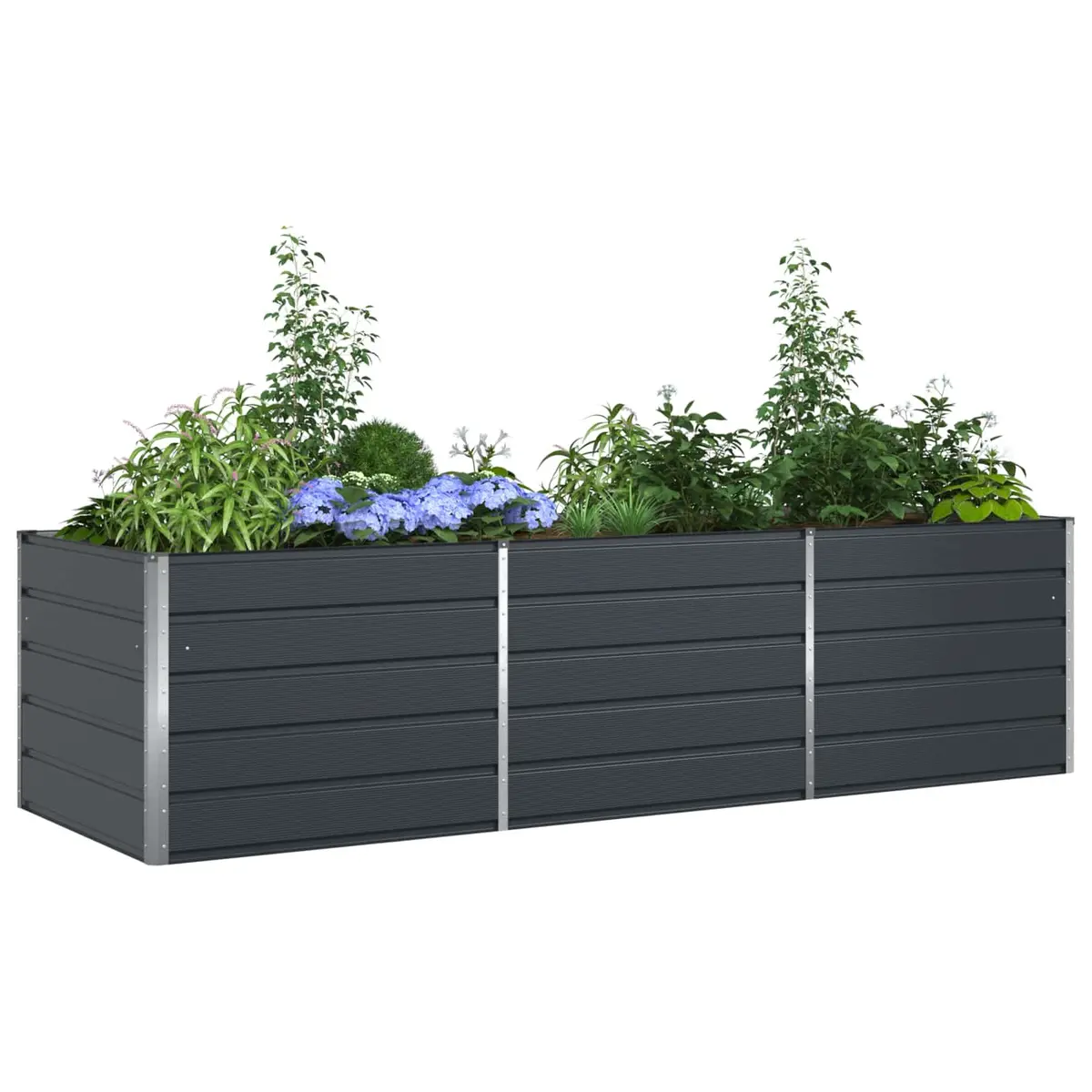Anthracite Steel Planter 290 x 100 x 75 cm