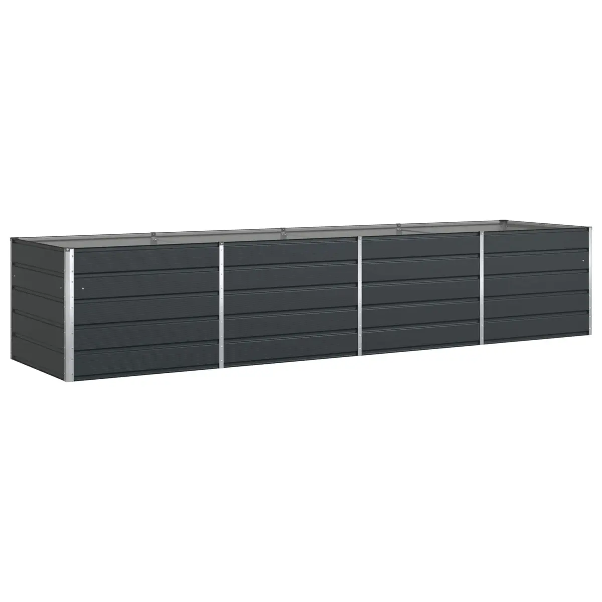 Anthracite Steel Garden Planter 385 x 100 x 75 cm
