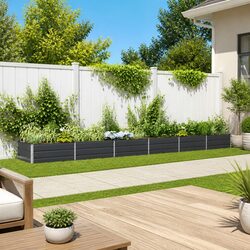 Premium Galvanised Steel Garden Planter Anthracite 580x100x45cm