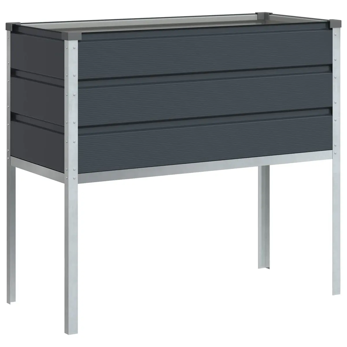 High Foot Planter Galvanised Steel 100 x 45 x 90 cm Anthracite