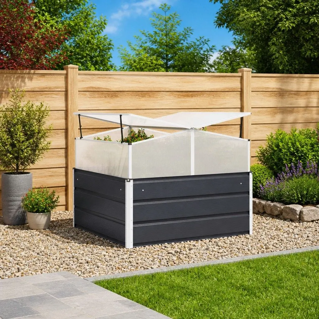 Planter Galvanised Steel 100x100x77cm Anthracite