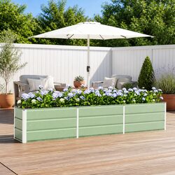 240cm Green Steel Planter for Indoor and Outdoor Use