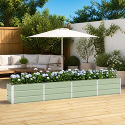 Durable Green Steel Planter for Indoor and Outdoor Use