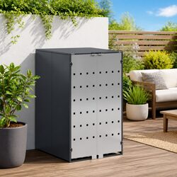 Anthracite Wheelie Bin Storage Enclosure with Gas Lift Lid