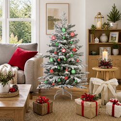 40-Piece Christmas Bauble Set in Red and Green