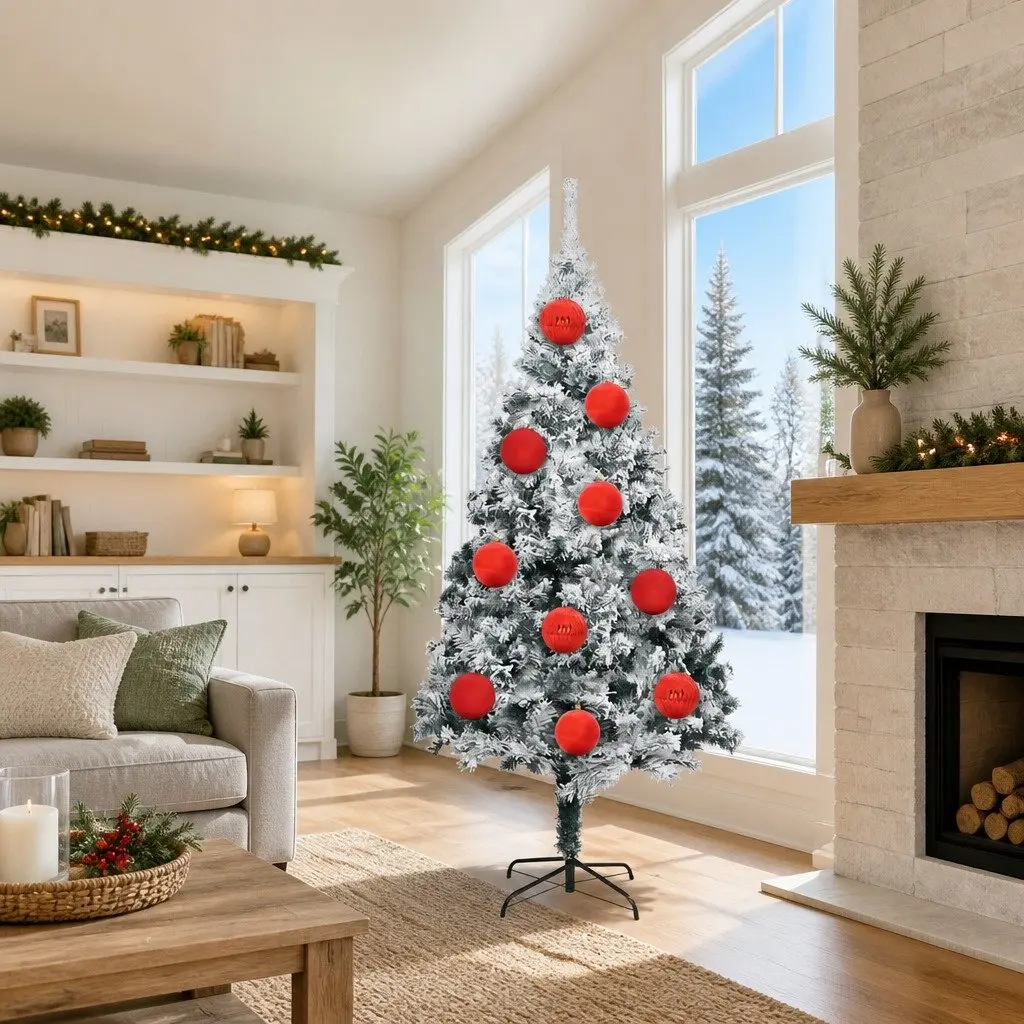 Christmas Bauble Set Plastic Ø 25 cm Red 3 Piece with LEDs