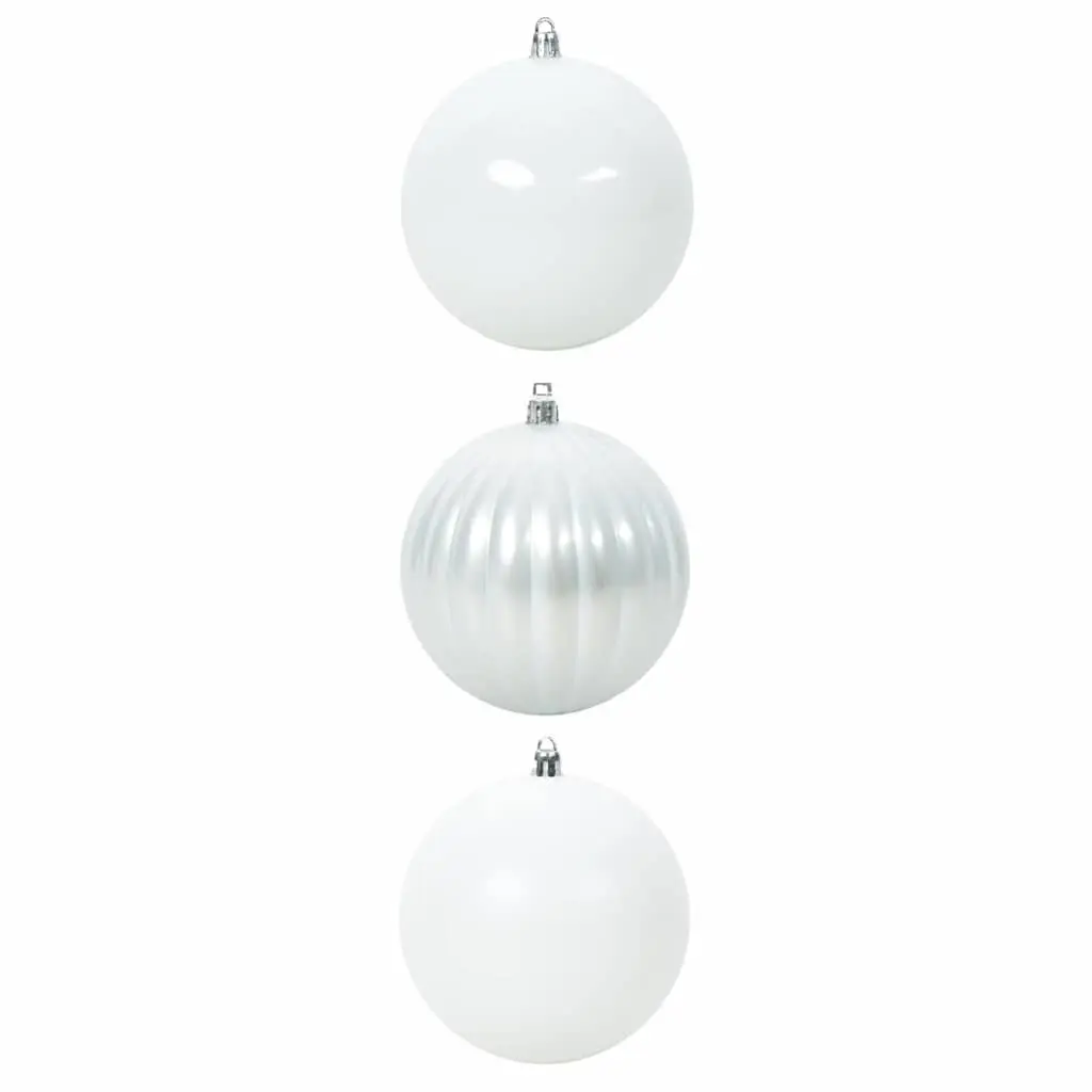 Christmas Bauble Set Plastic XXL 25 cm White 3 Pieces