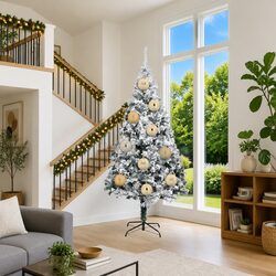 XXL Gold Christmas Bauble Set with LEDs - 3 Pieces