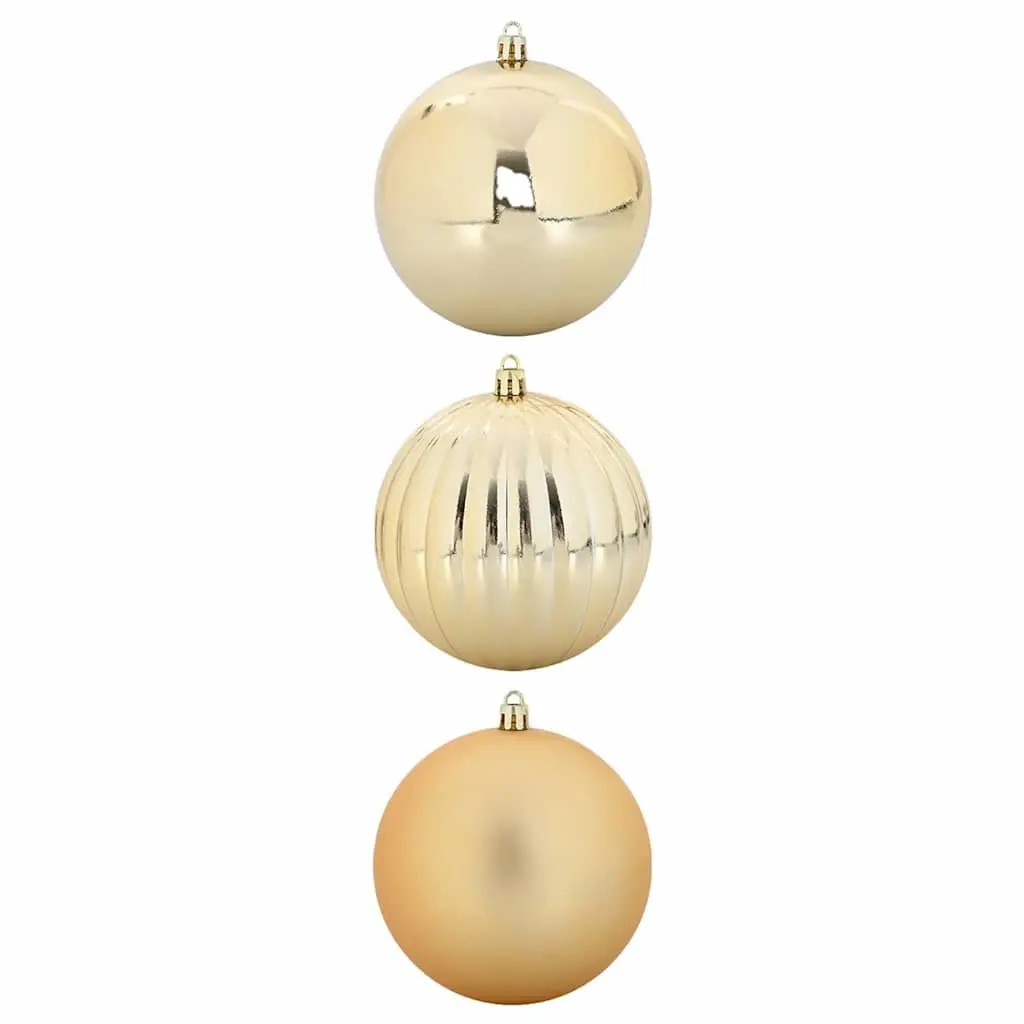 Christmas Bauble Set Plastic 25cm Gold 3 Pieces with LEDs