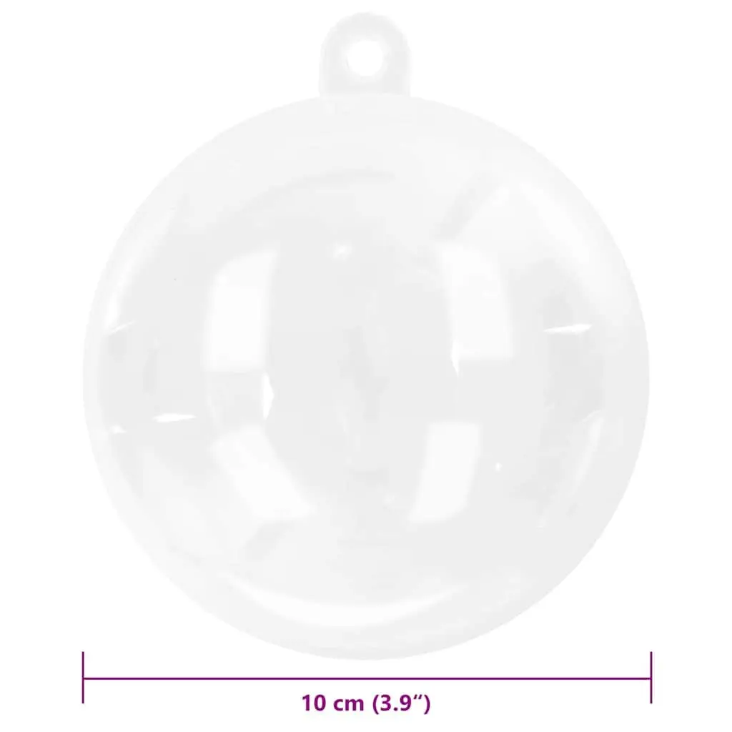 Set of 25 Transparent Christmas Baubles 10cm