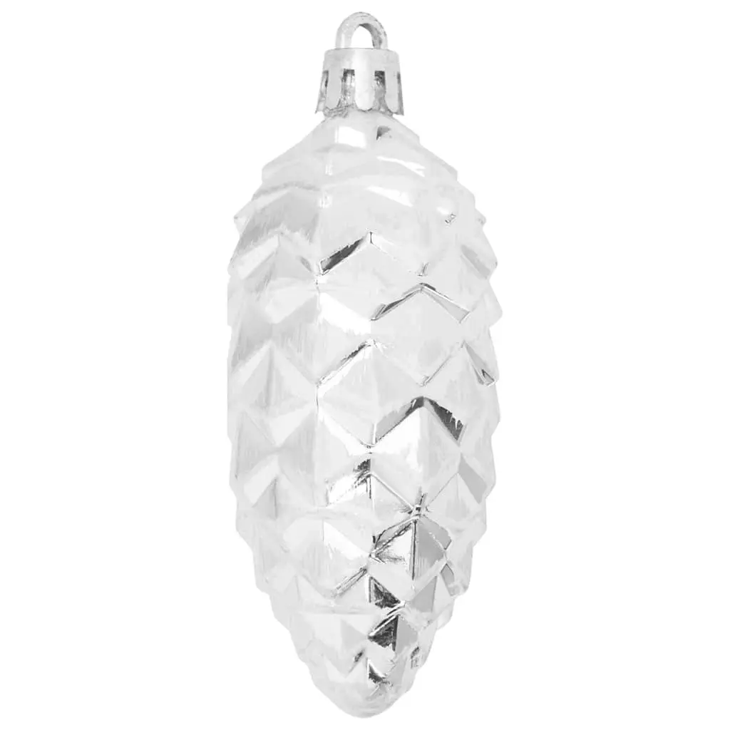 Silver Pine Cone Ball Ornaments 40 pcs
