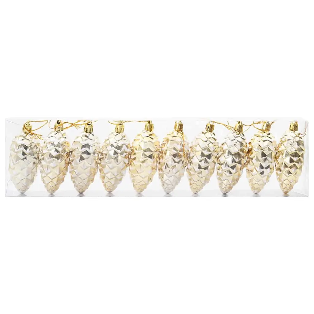 Christmas Ornaments Plastic 40 Piece Gold Pine Cone Ball
