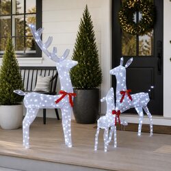 3 Piece LED Reindeer Family Decoration - Cold White