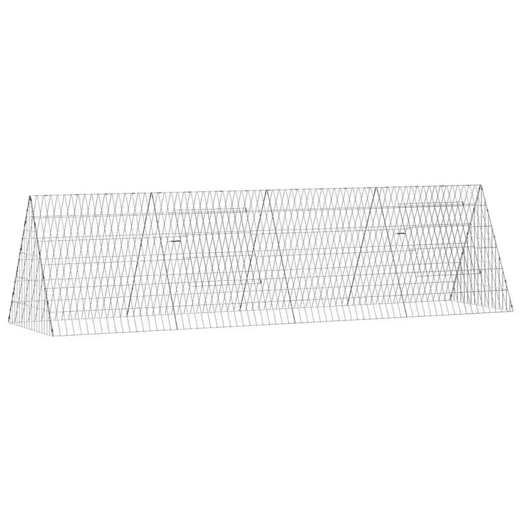 Rabbit Cage Galvanised Steel 215 x 55 x 55 cm Silver