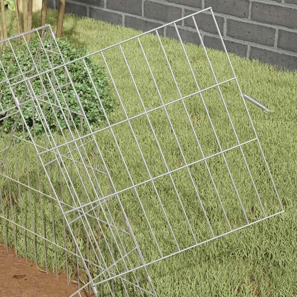 Rabbit Cage Galvanised Steel 215 x 55 x 55 cm Silver