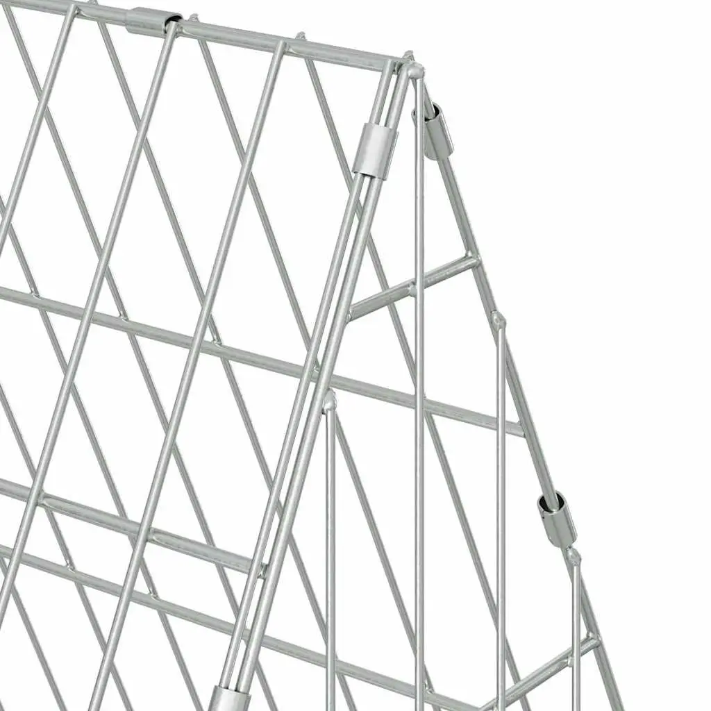 Rabbit Cage Galvanised Steel 215 x 55 x 55 cm Silver