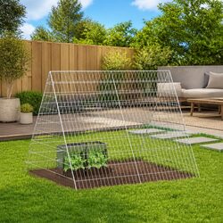 Durable Silver Rabbit Cage 110x100x85cm Garden Hutch