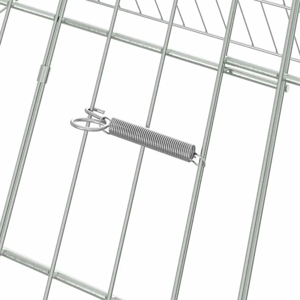 Rabbit Cage Galvanised Steel 110x100x85cm Silver Outdoor Enclosure
