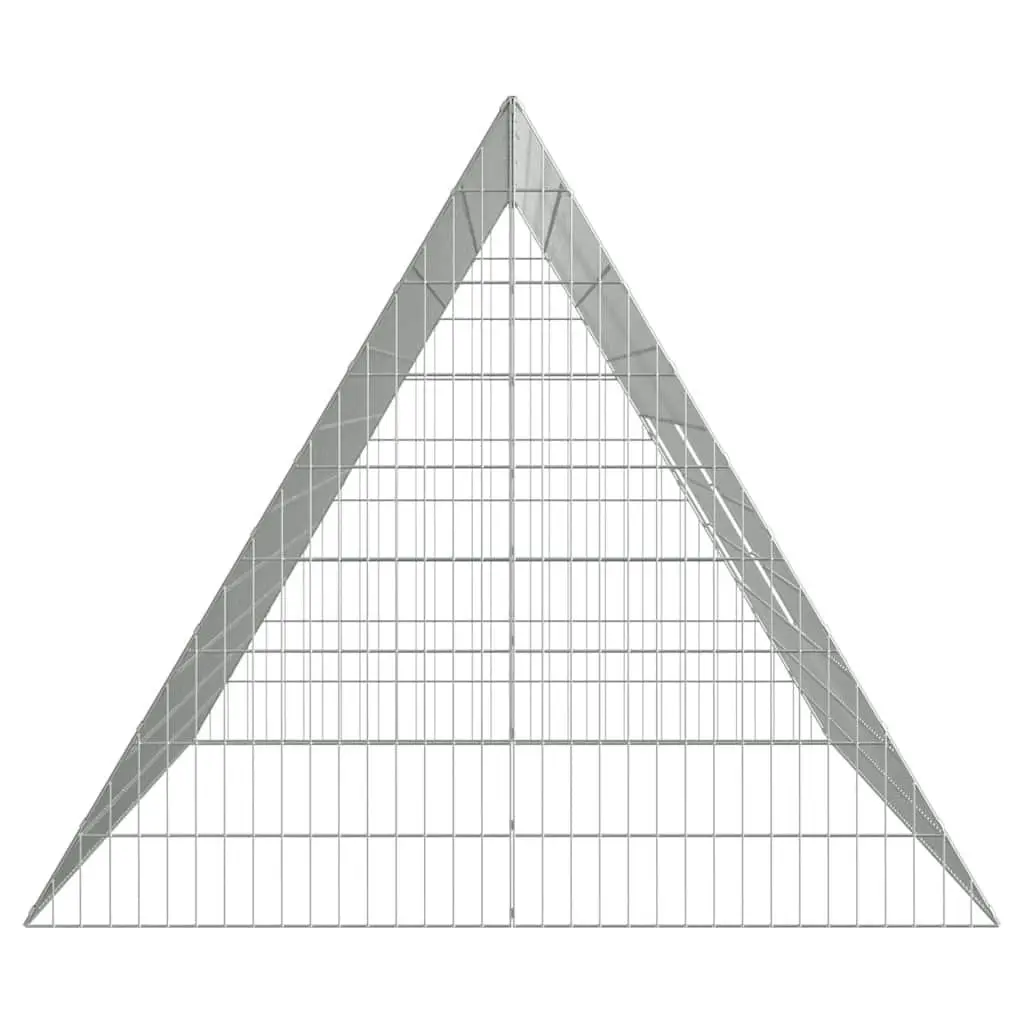 Rabbit Cage Galvanised Steel 215 x 100 x 85 cm Silver