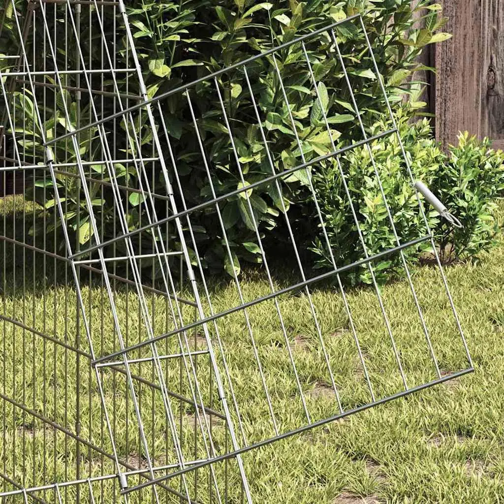 Rabbit Cage Galvanised Steel 430 x 100 x 85 cm Silver Outdoor Enclosure