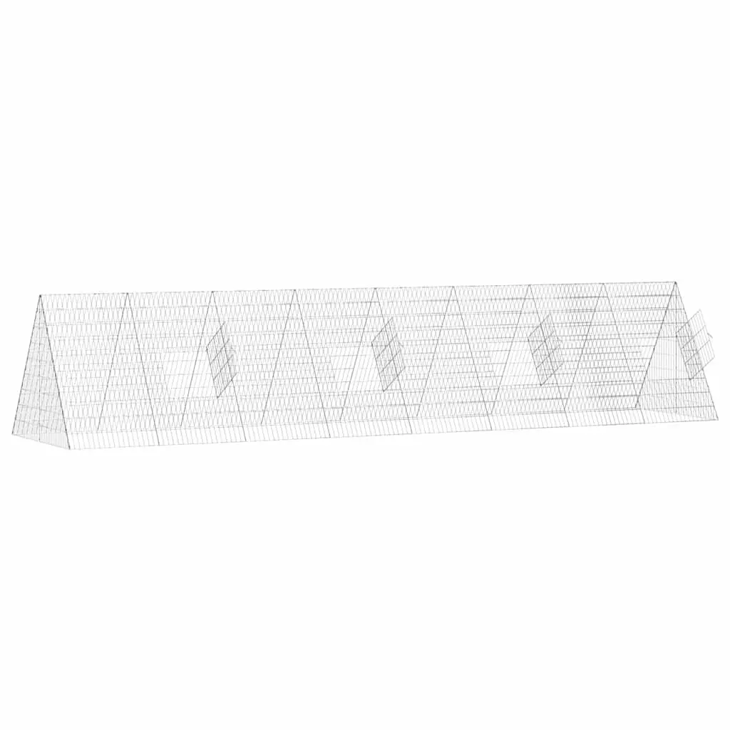 Rabbit Cage Galvanised Steel 430 x 100 x 85 cm Silver Outdoor Enclosure