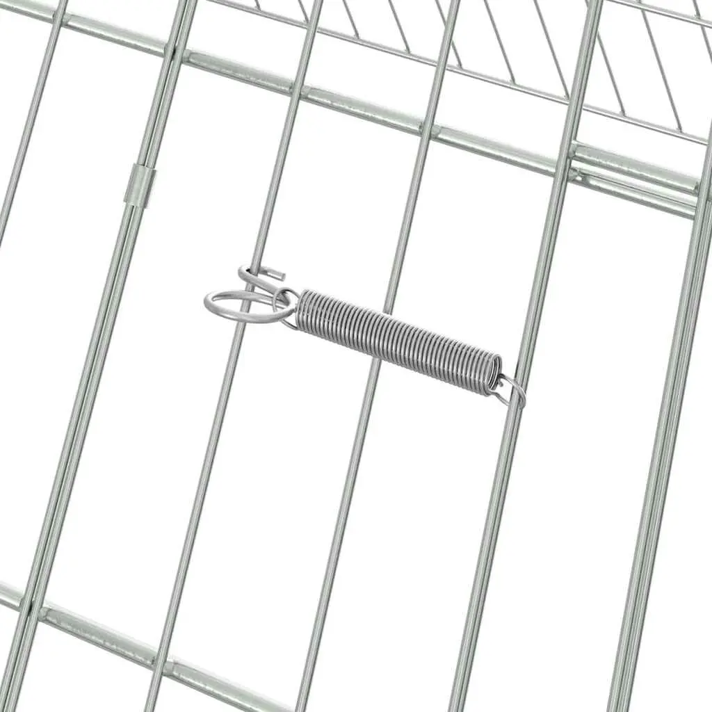 Rabbit Cage Galvanised Steel 430 x 100 x 85 cm Silver Outdoor Enclosure