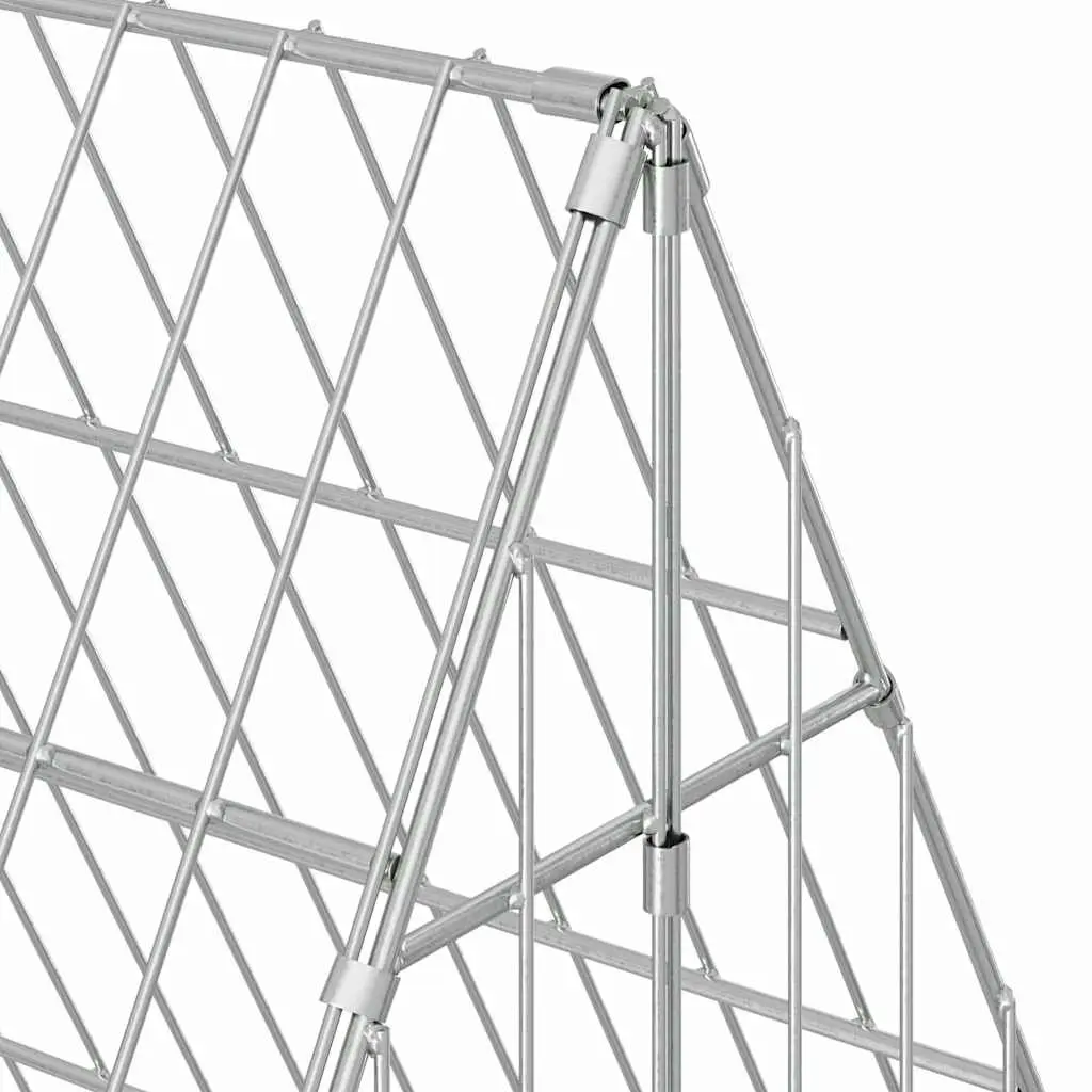 Rabbit Cage Galvanised Steel 430 x 100 x 85 cm Silver Outdoor Enclosure
