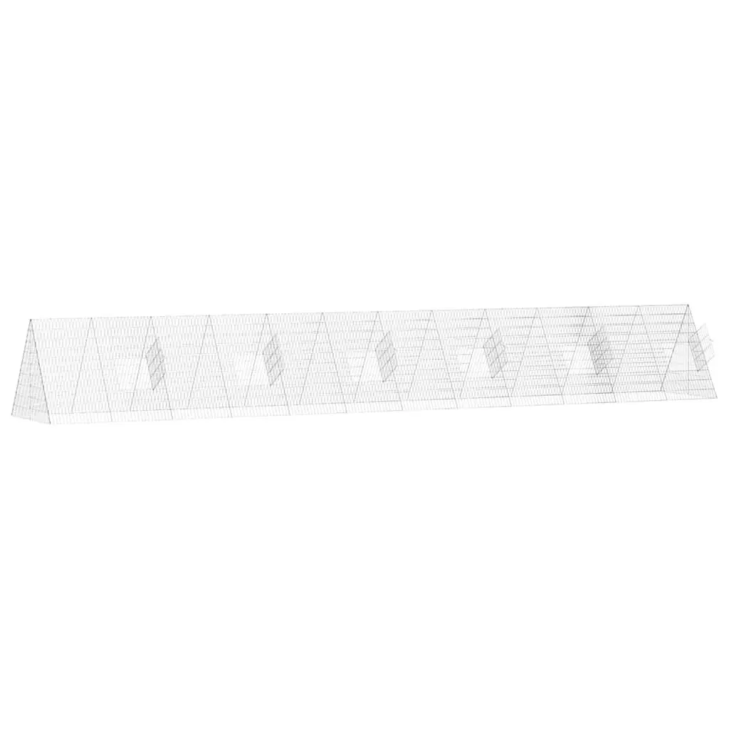 Rabbit Cage Galvanised Steel 650x100x85cm Silver Outdoor Enclosure