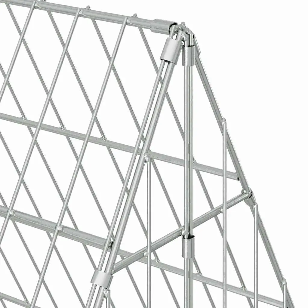 Rabbit Cage Galvanised Steel 650x100x85cm Silver Outdoor Enclosure
