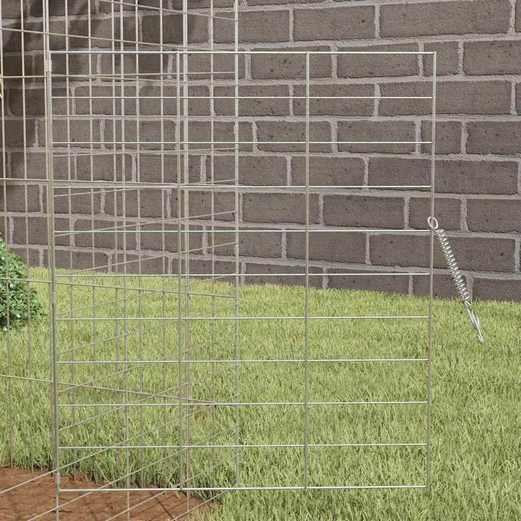 Rabbit Cage Galvanised Steel 200x78x78cm Silver Outdoor Pet Habitat