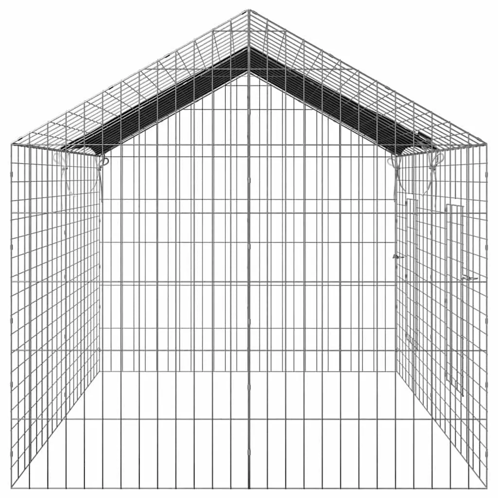 Rabbit Cage Galvanised Steel 200x78x78cm Silver Outdoor Pet Habitat