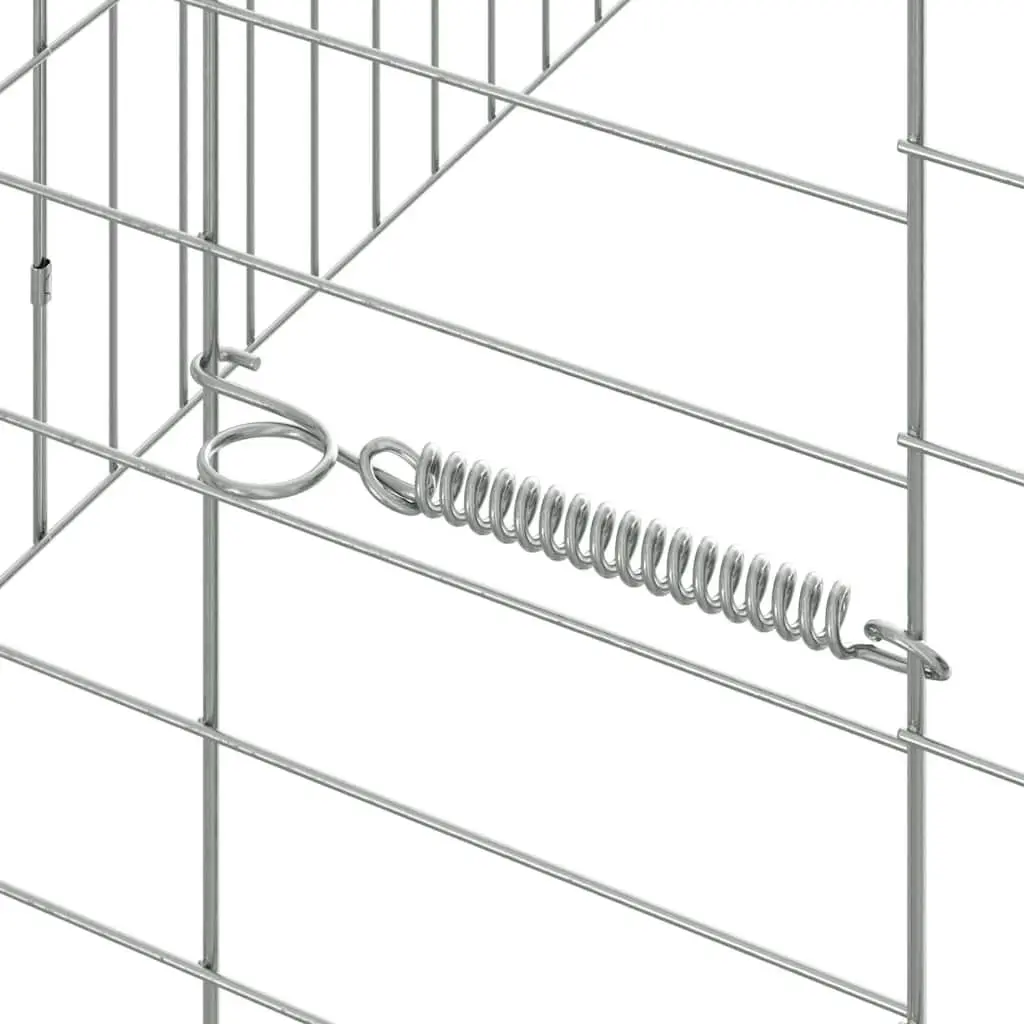 Rabbit Cage Galvanised Steel 200x78x78cm Silver Outdoor Pet Habitat