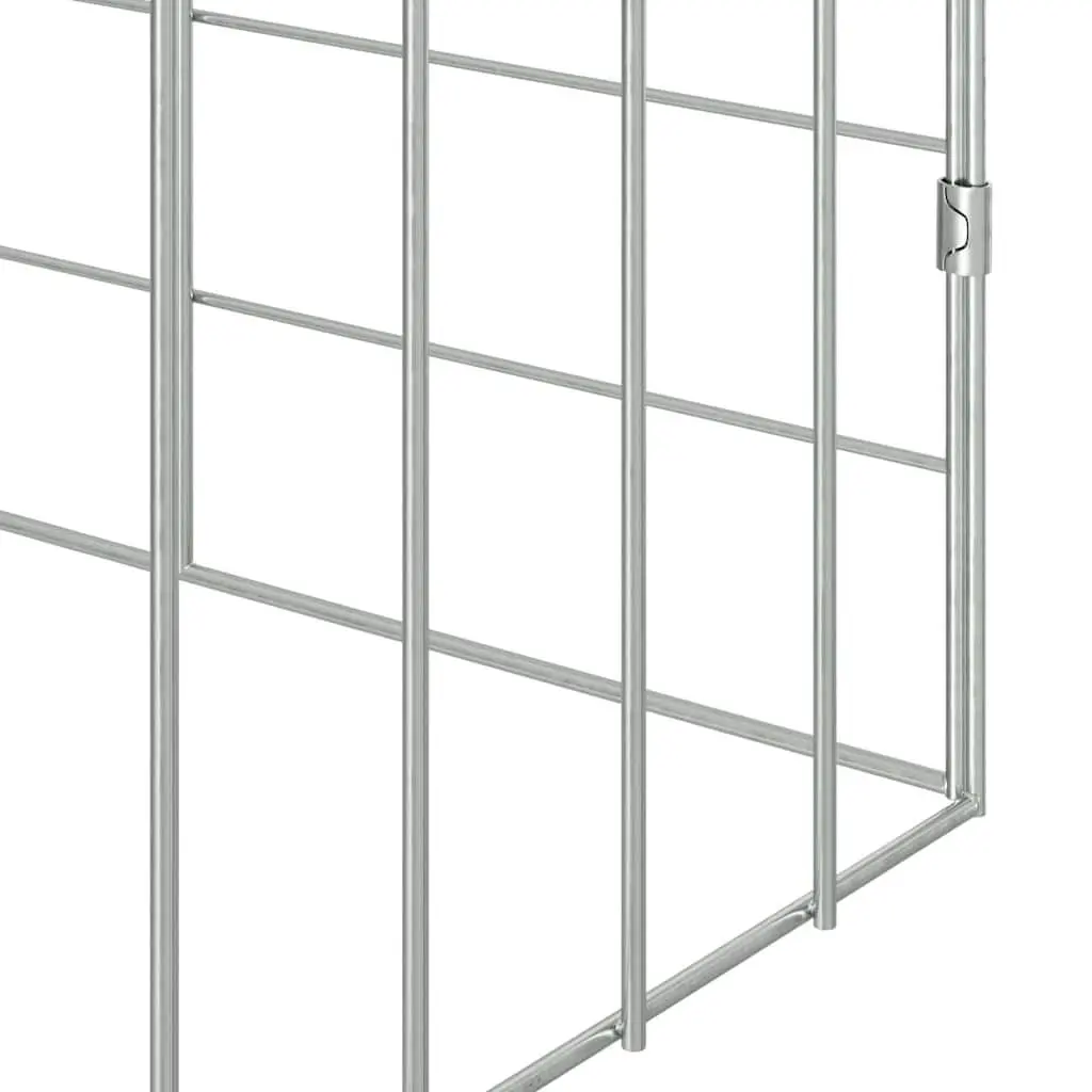 Rabbit Cage Galvanised Steel 200x78x78cm Silver Outdoor Pet Habitat