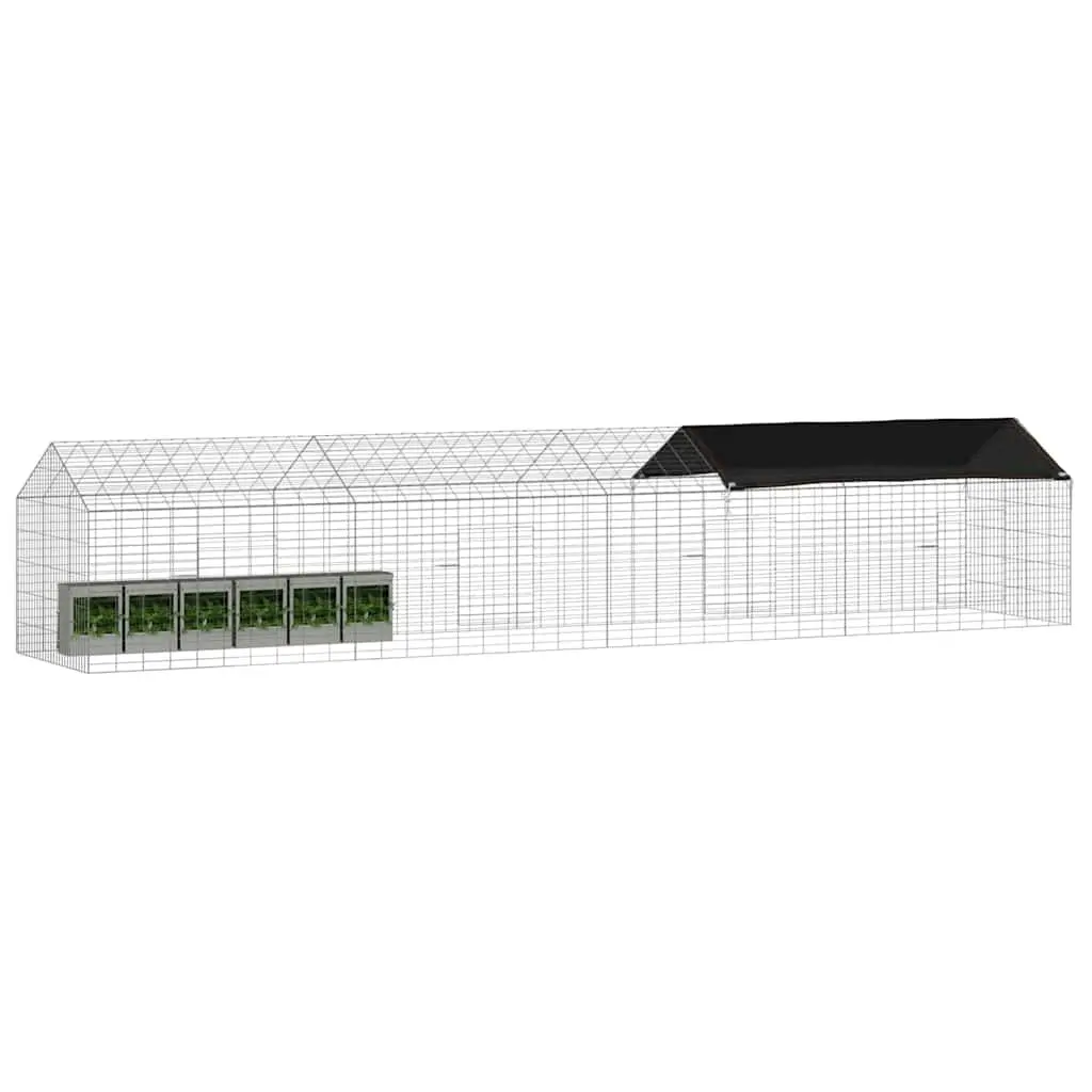 Rabbit Cage 400x78x78cm Silver Outdoor Habitat