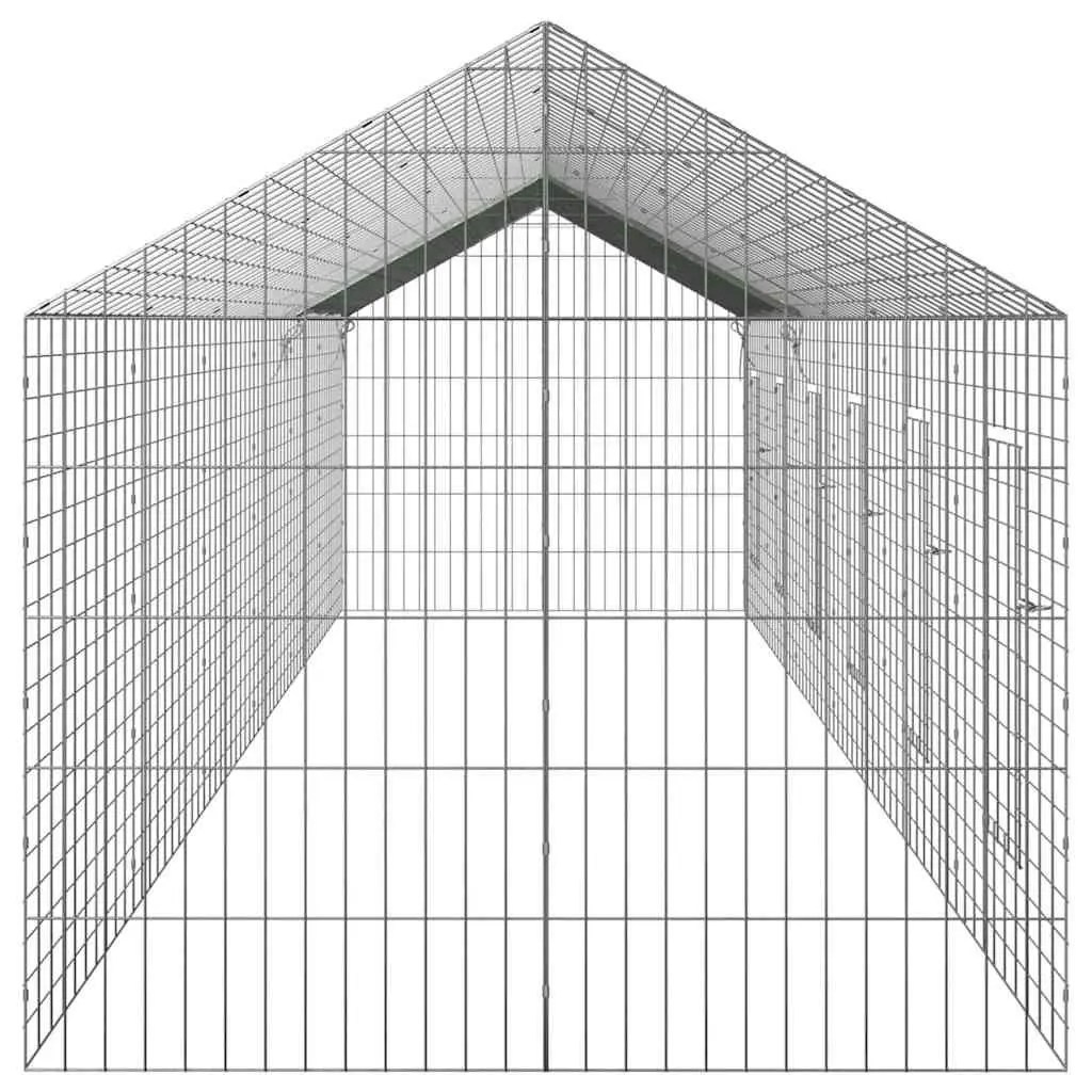 Rabbit Cage Galvanised Steel 600x78x78cm Silver