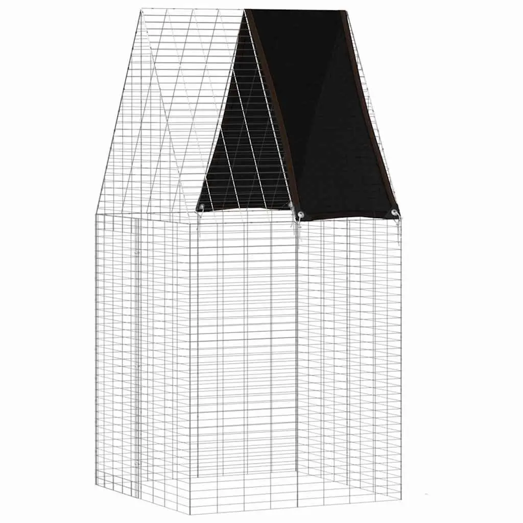 Small Animal Cage Galvanised Steel 100x100x210cm Silver
