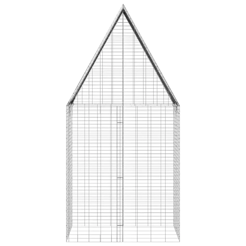 Small Animal Cage Galvanised Steel 100x100x210cm Silver