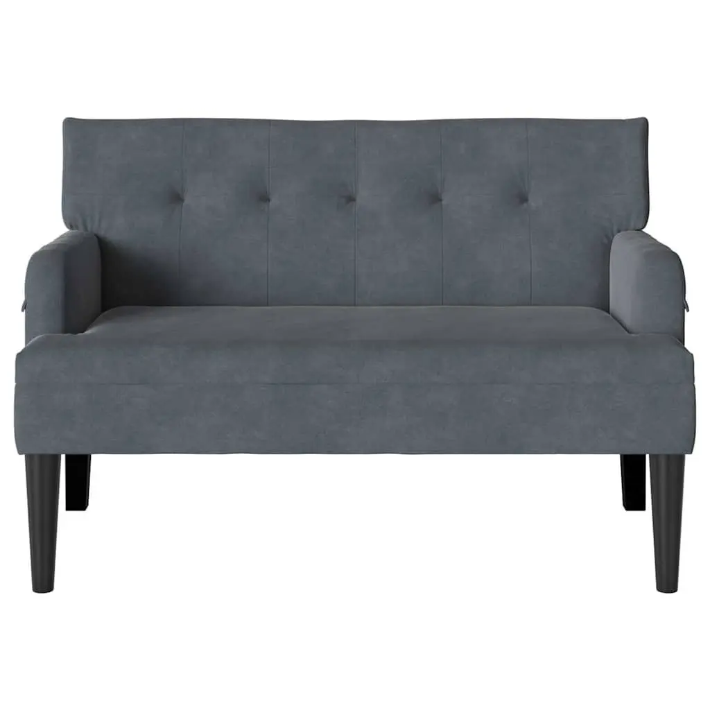 Chesterfield Bench Velvet Dark Grey 112 x 65.5 x 75 cm